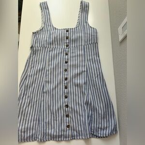 Blue and white striped beach dress-size small